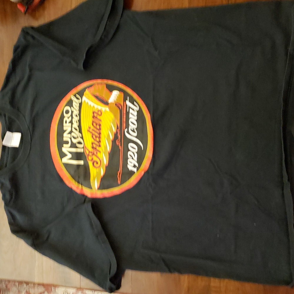 Black T-Shirt with Indian Motorcycle Graphic